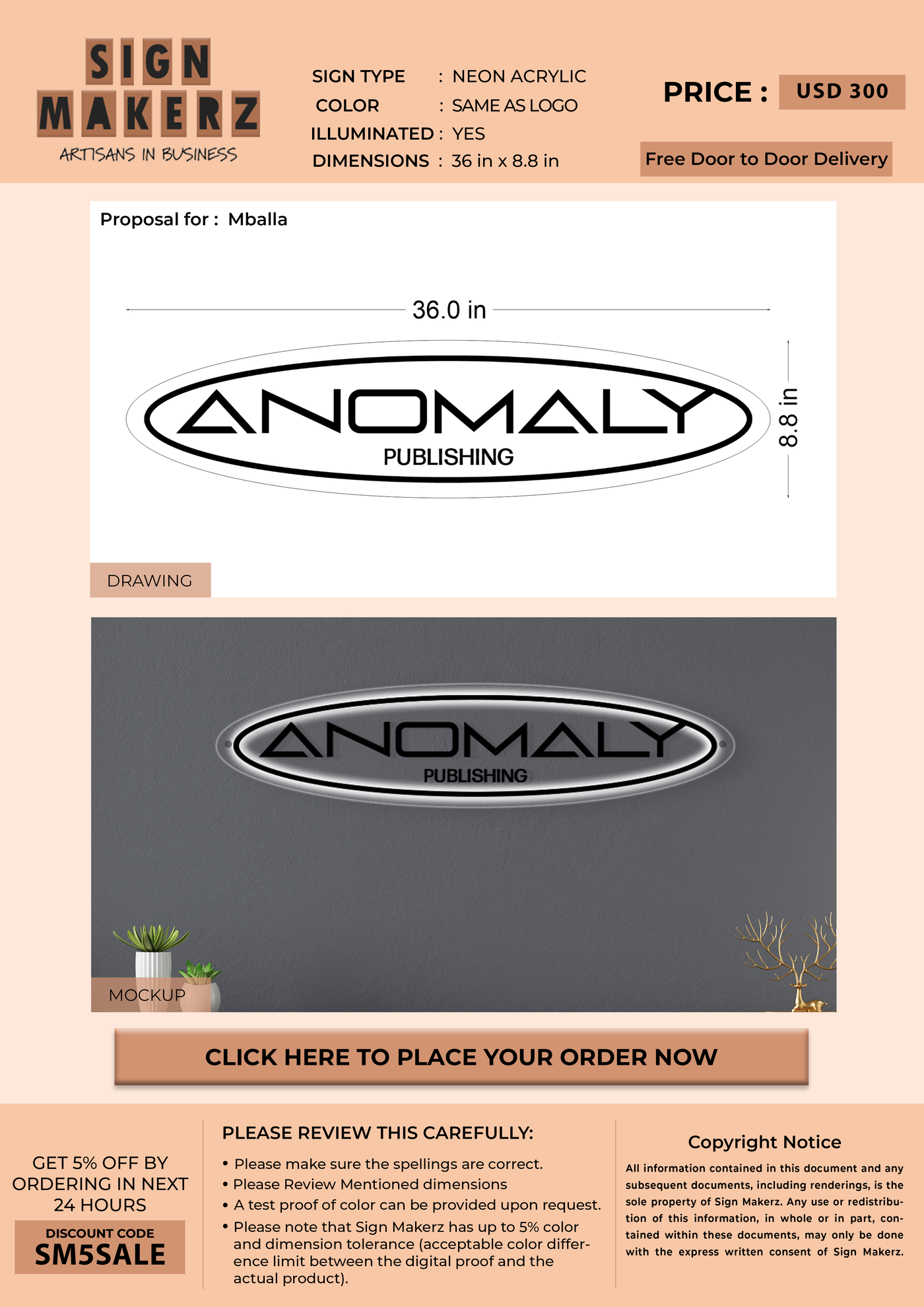 Custom Signs For Mballa