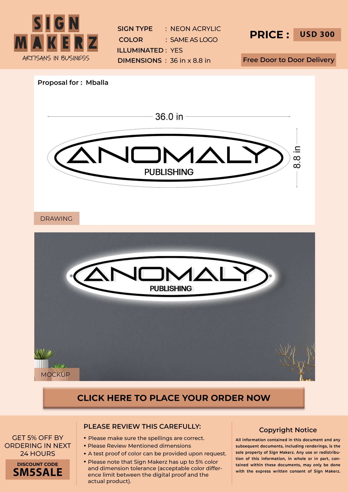 Custom Signs For Mballa