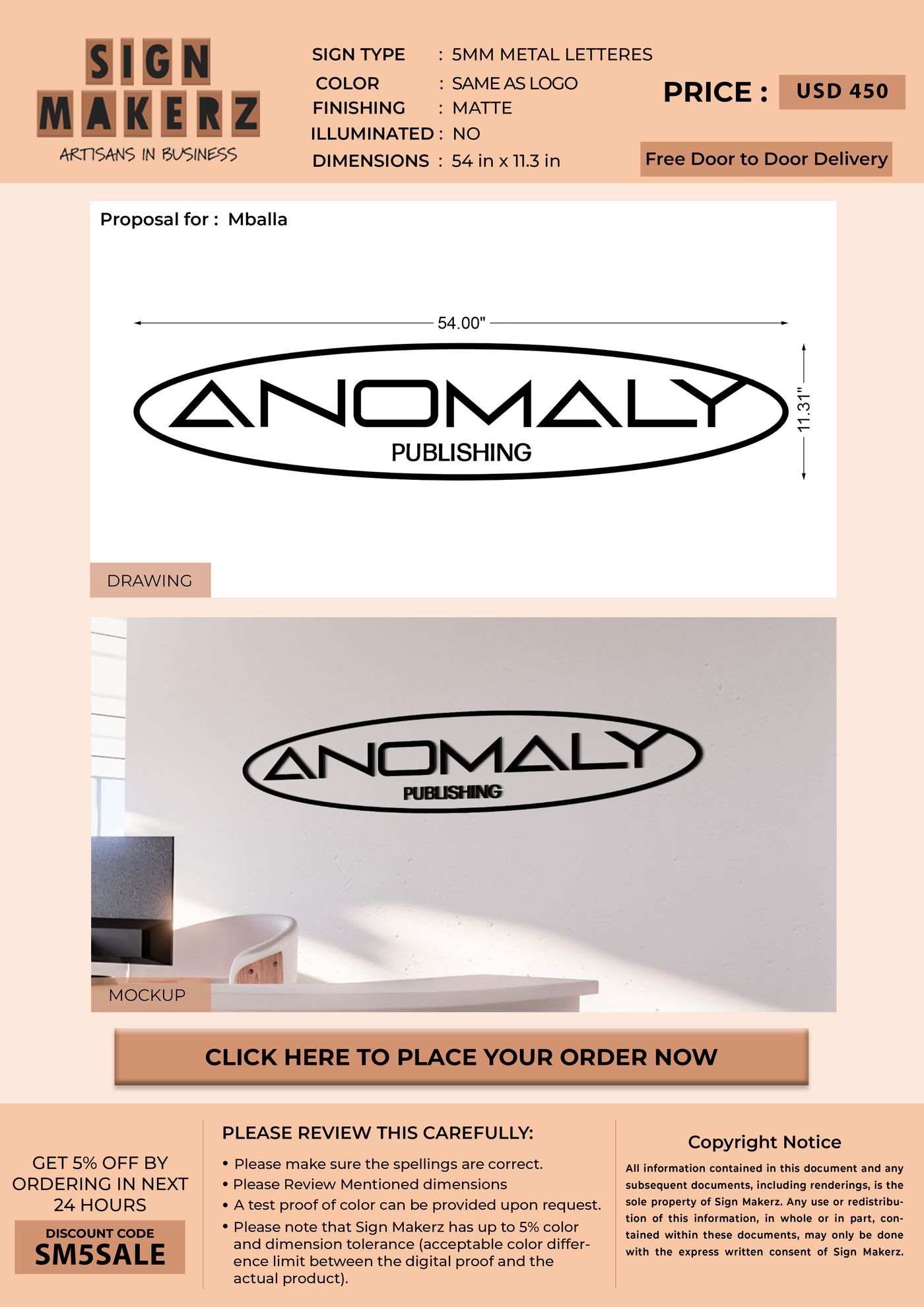 Custom Signs For Mballa