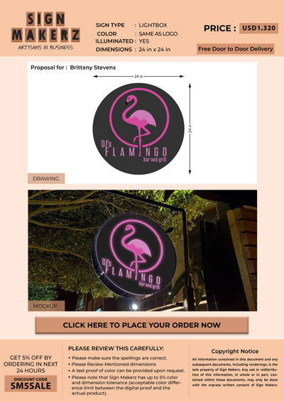 Lightbox Sign for Brittany Stevens