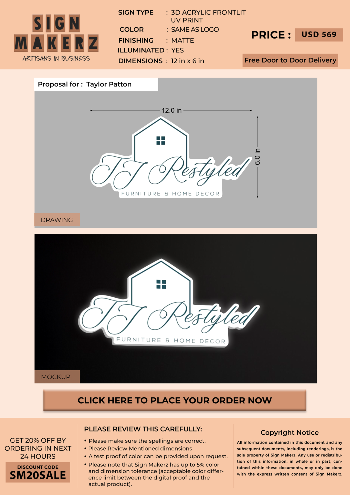 Business signage for Taylor Patton