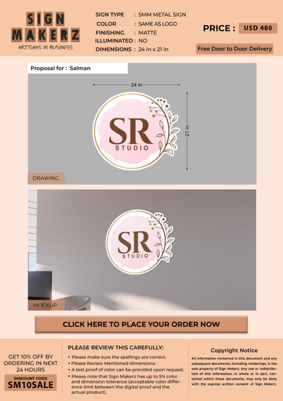 5mm metal sign for Salman