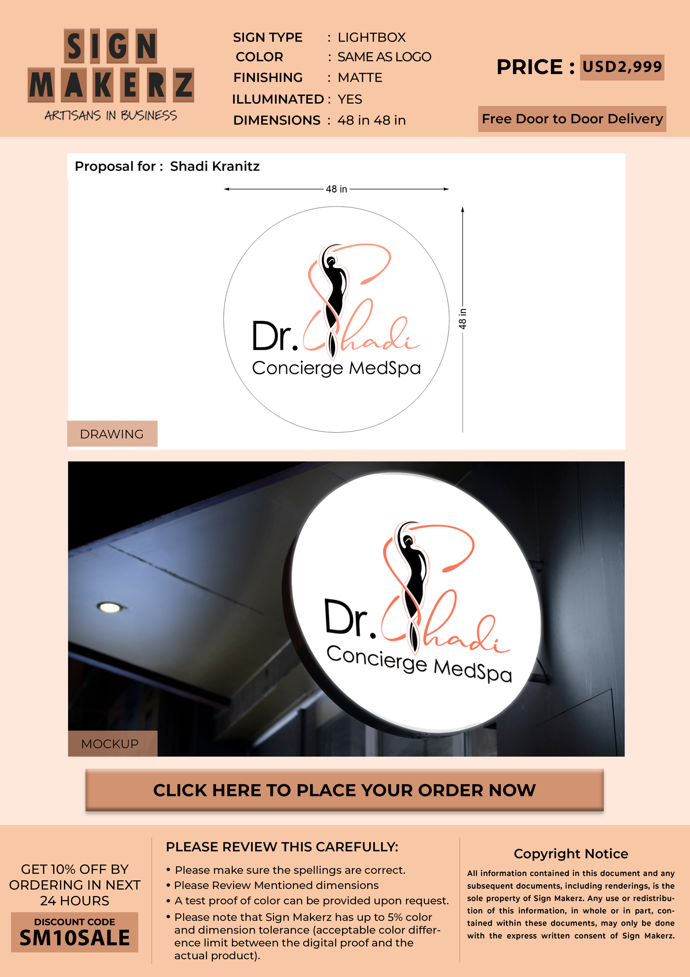 Business signage for Shadi Kranitz