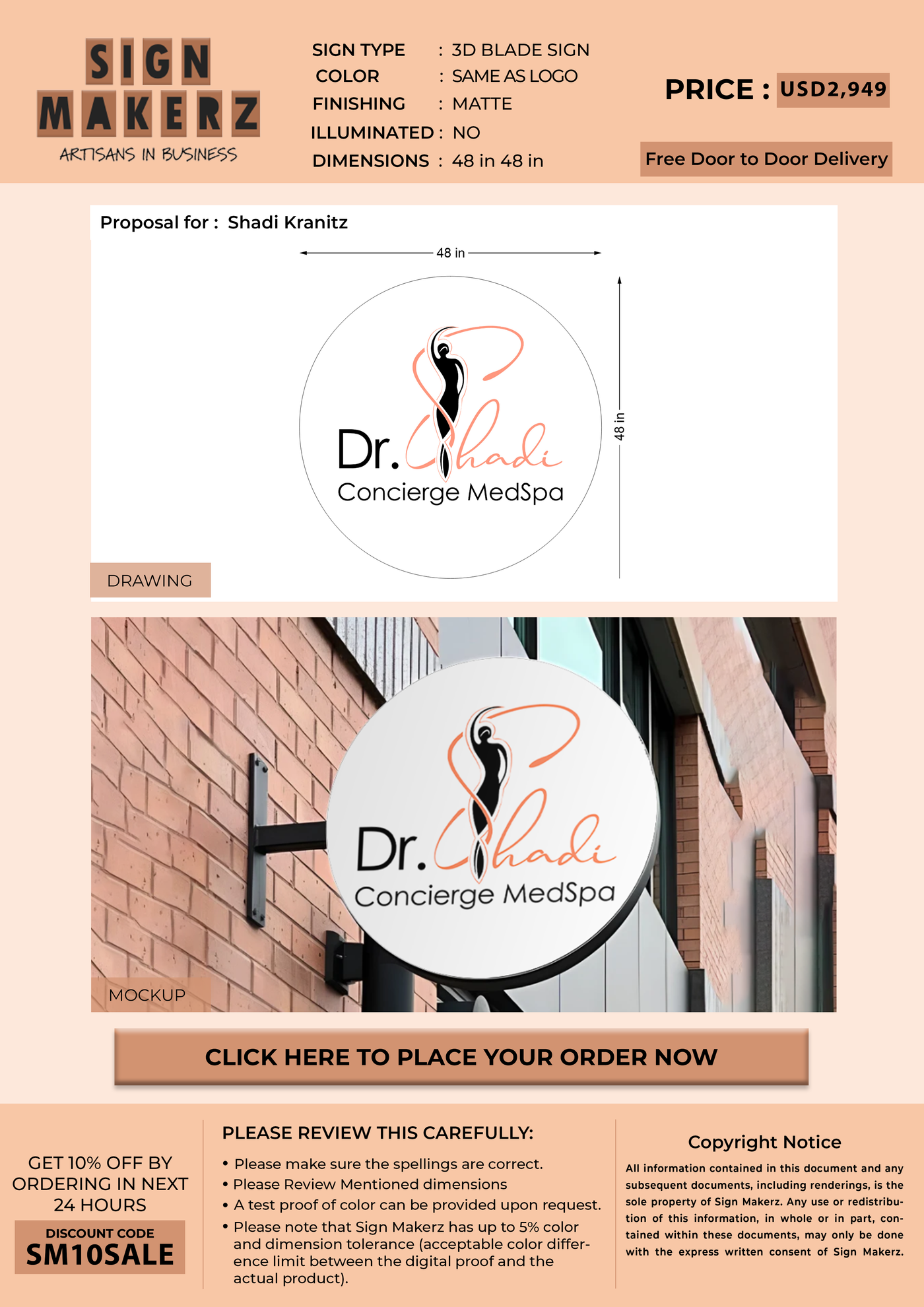 Business signage for Shadi Kranitz