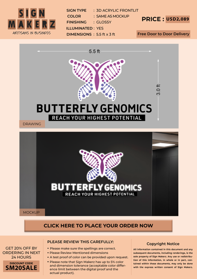 3D Acrylic Frontlit Sign