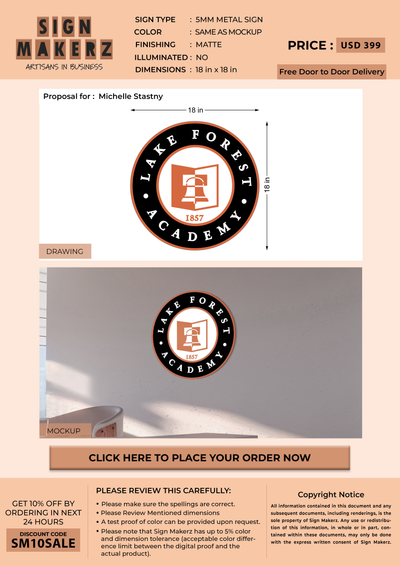 5mm Metal Sign for Michelle Stastny Long
