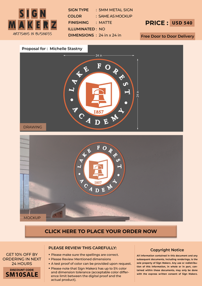 5mm Metal Sign for Michelle Stastny Long