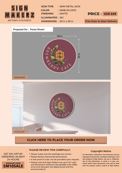 5mm metal sign for Feras Shawi