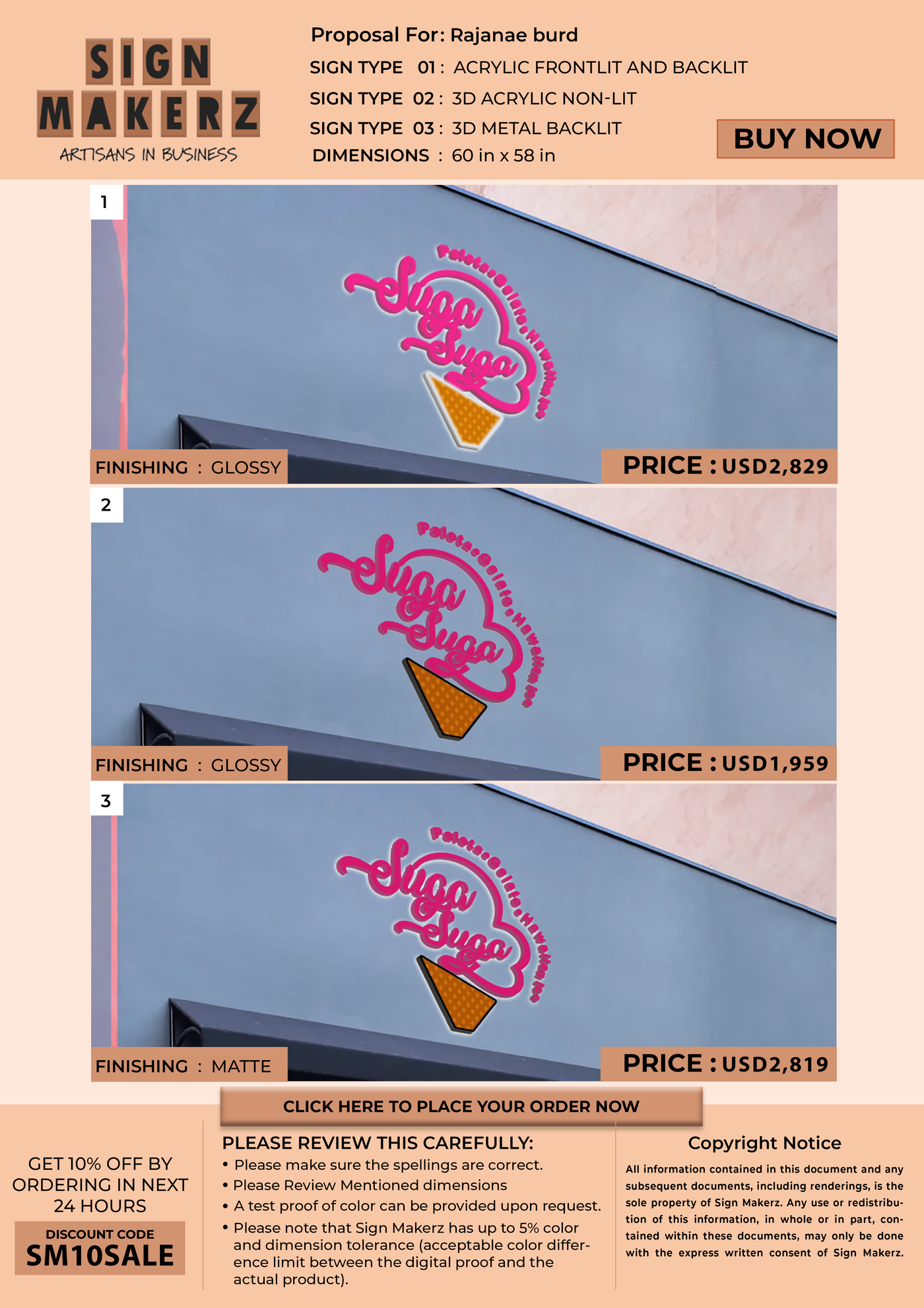 Business signage for emily