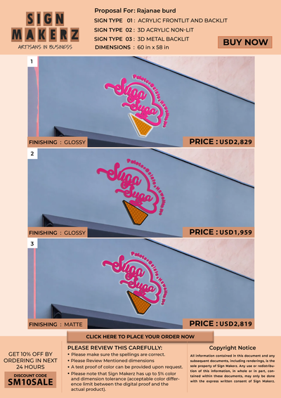 Business signage for emily