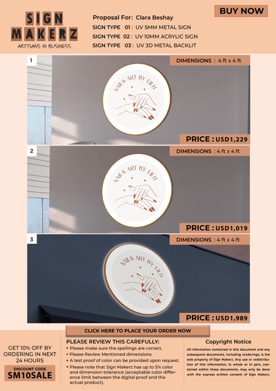 Business signage for Clara Beshay