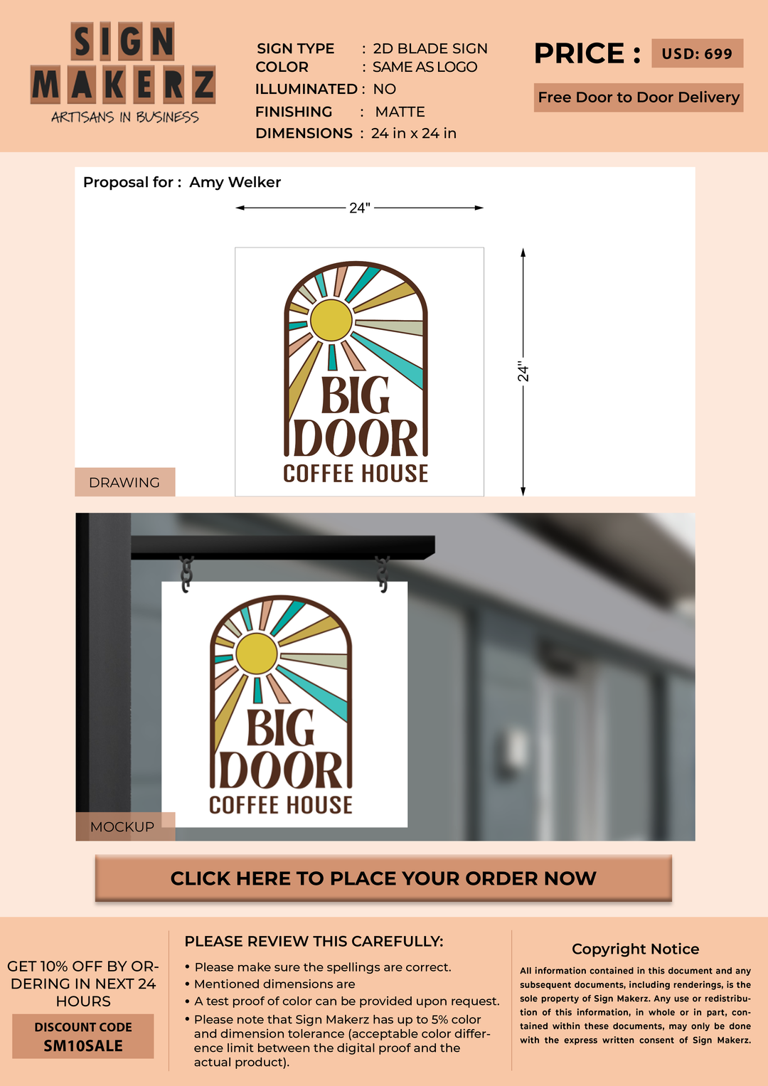 2D Blade Sign For Amy Welker