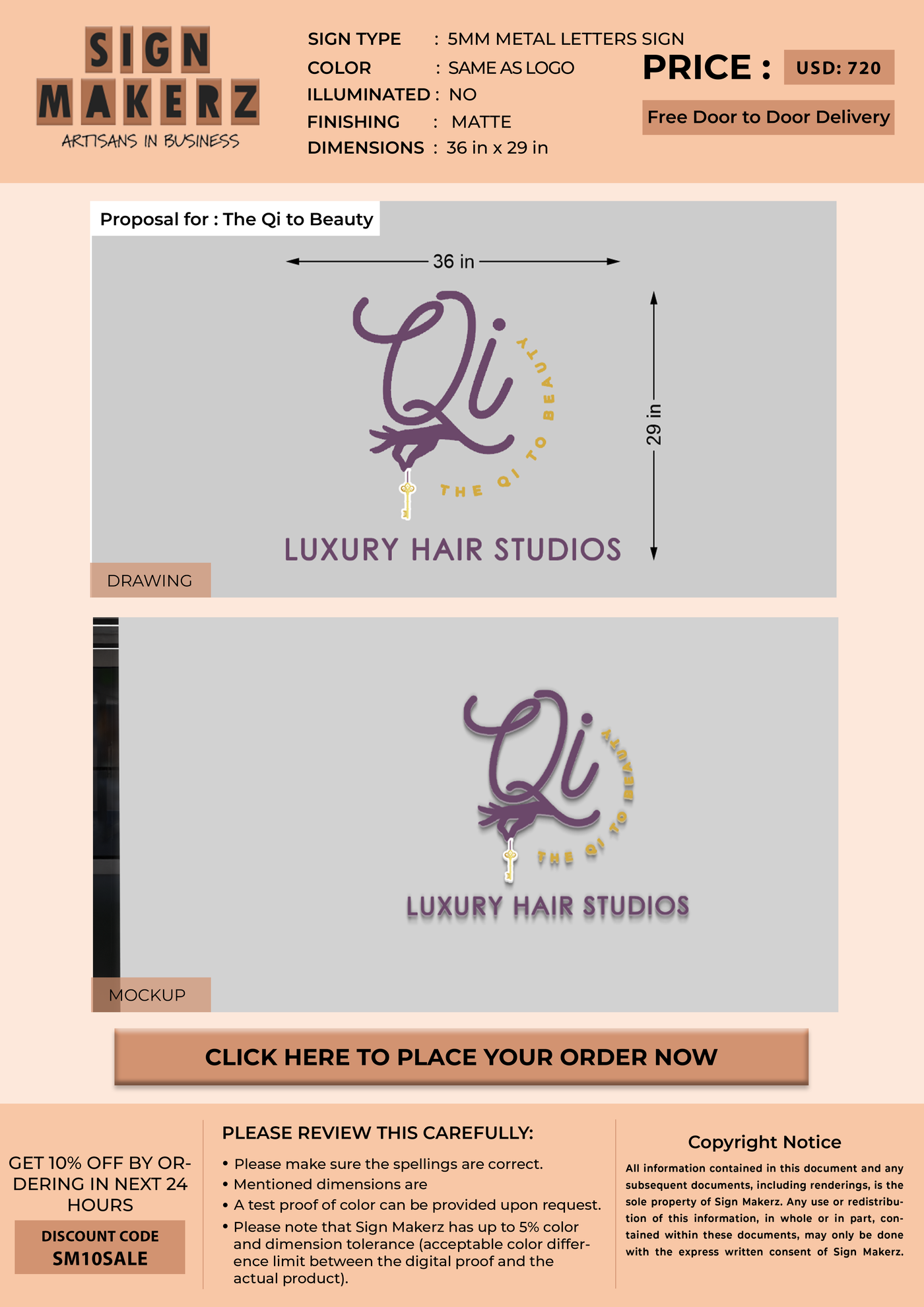 Custom Signs For The Qi to Beauty