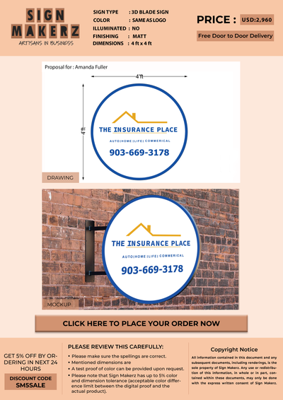 3D Blade Sign For Amanda Fuller