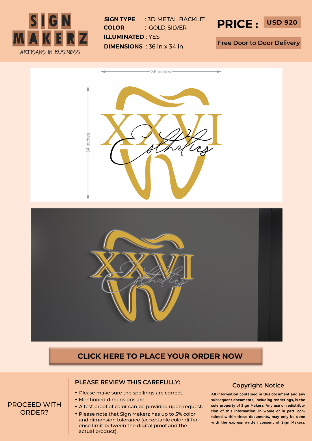 3d metal backlit for Priyia raj