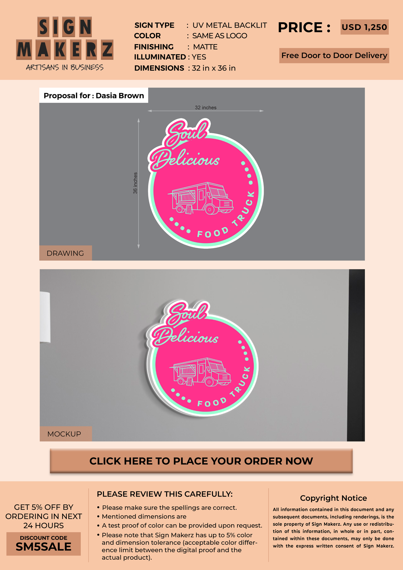 Business signage for Dasia Brown