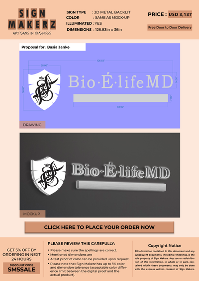 3d metal backlit for Basia Janke