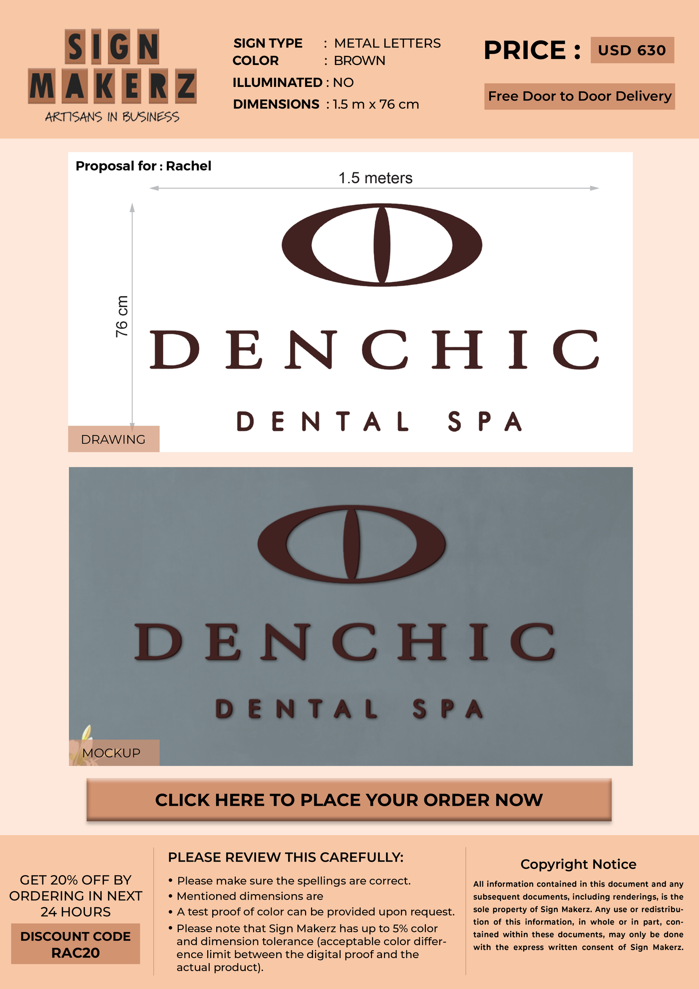 Custom Signs for Rachel