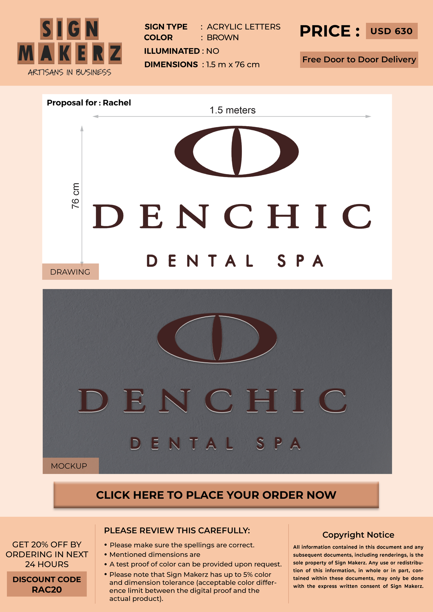 Custom Signs for Rachel