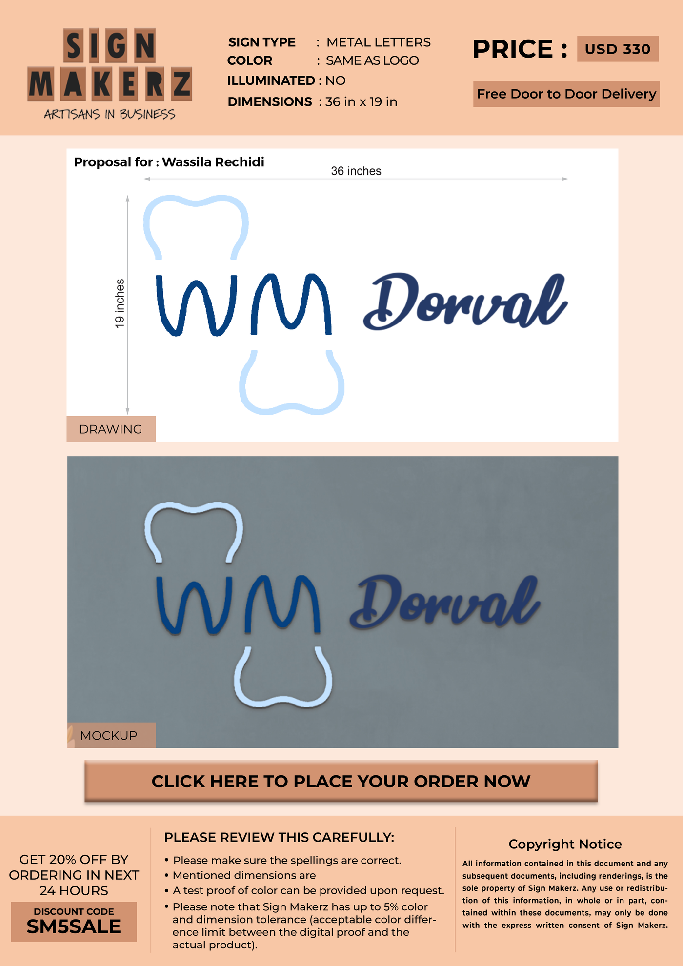 Custom Signs for Wassila Rechidi