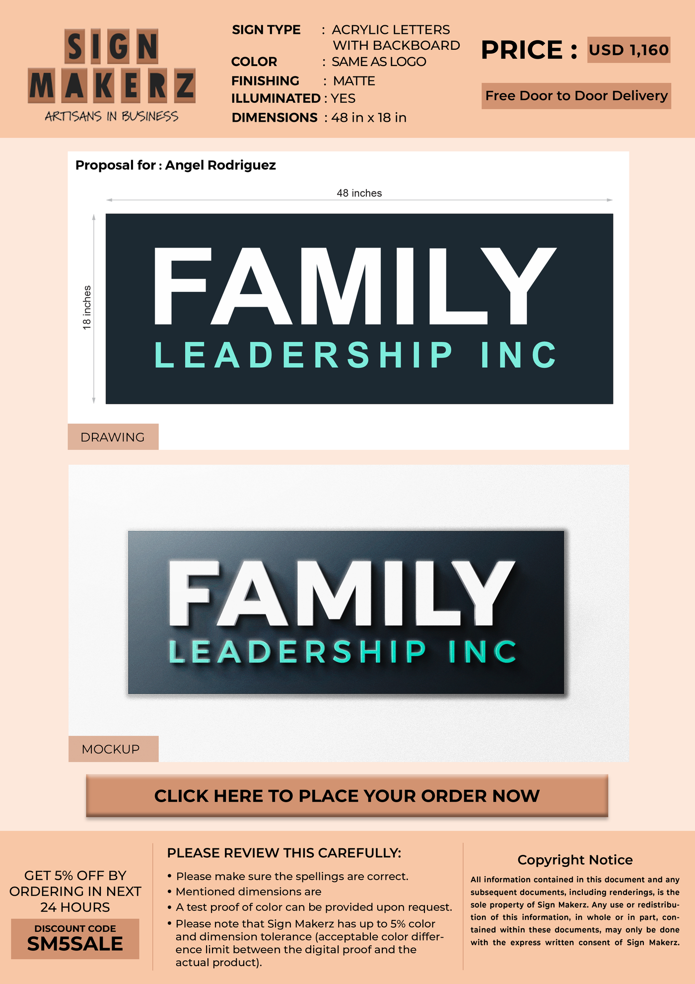 Acrylic Letters with Backboard sign for Angel Rodriguez