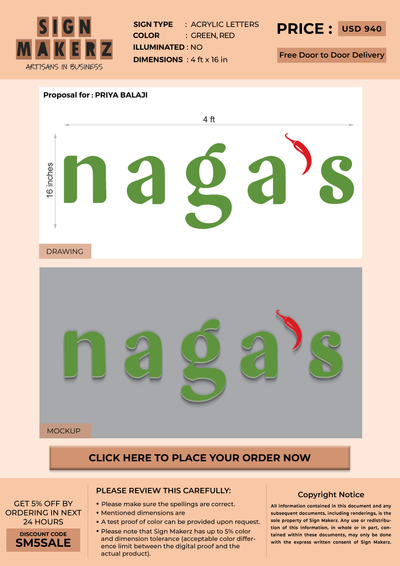Custom Signs for PRIYA BALAJI