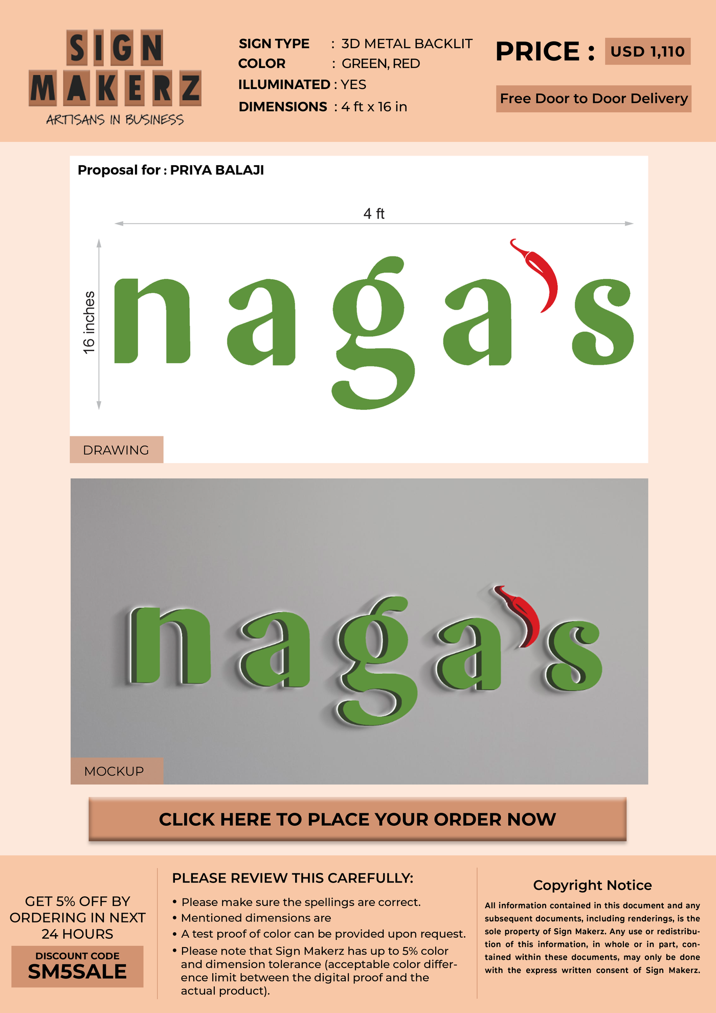 Custom Signs for PRIYA BALAJI