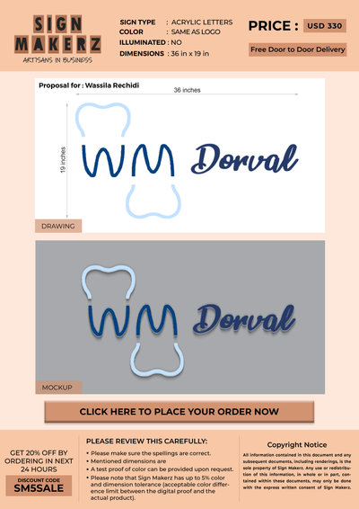 Custom Signs for Wassila Rechidi