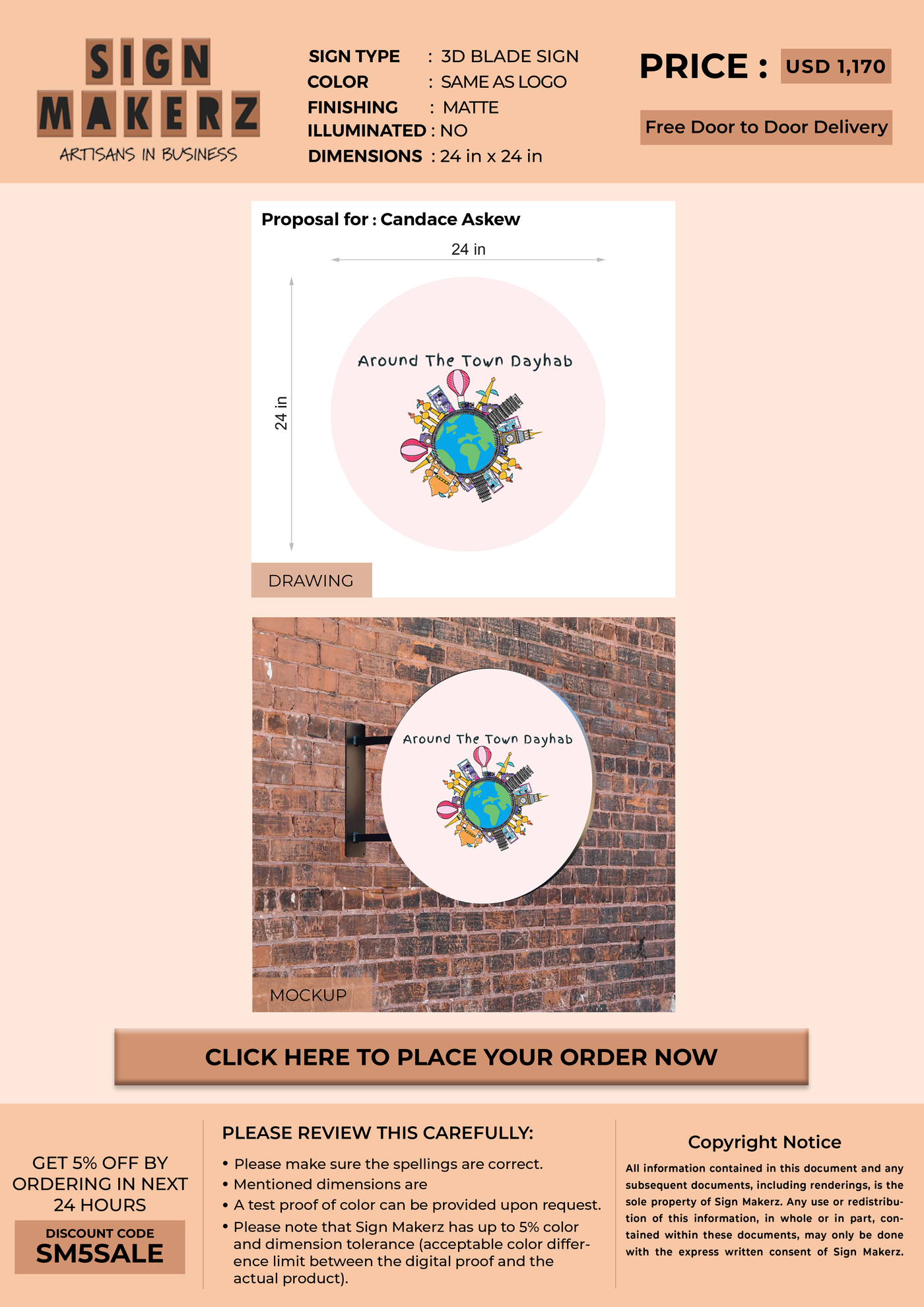 Business signage for Candace Askew