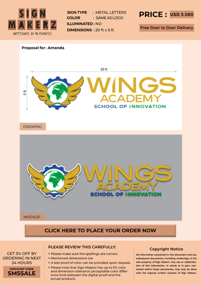 Business signage for amanda