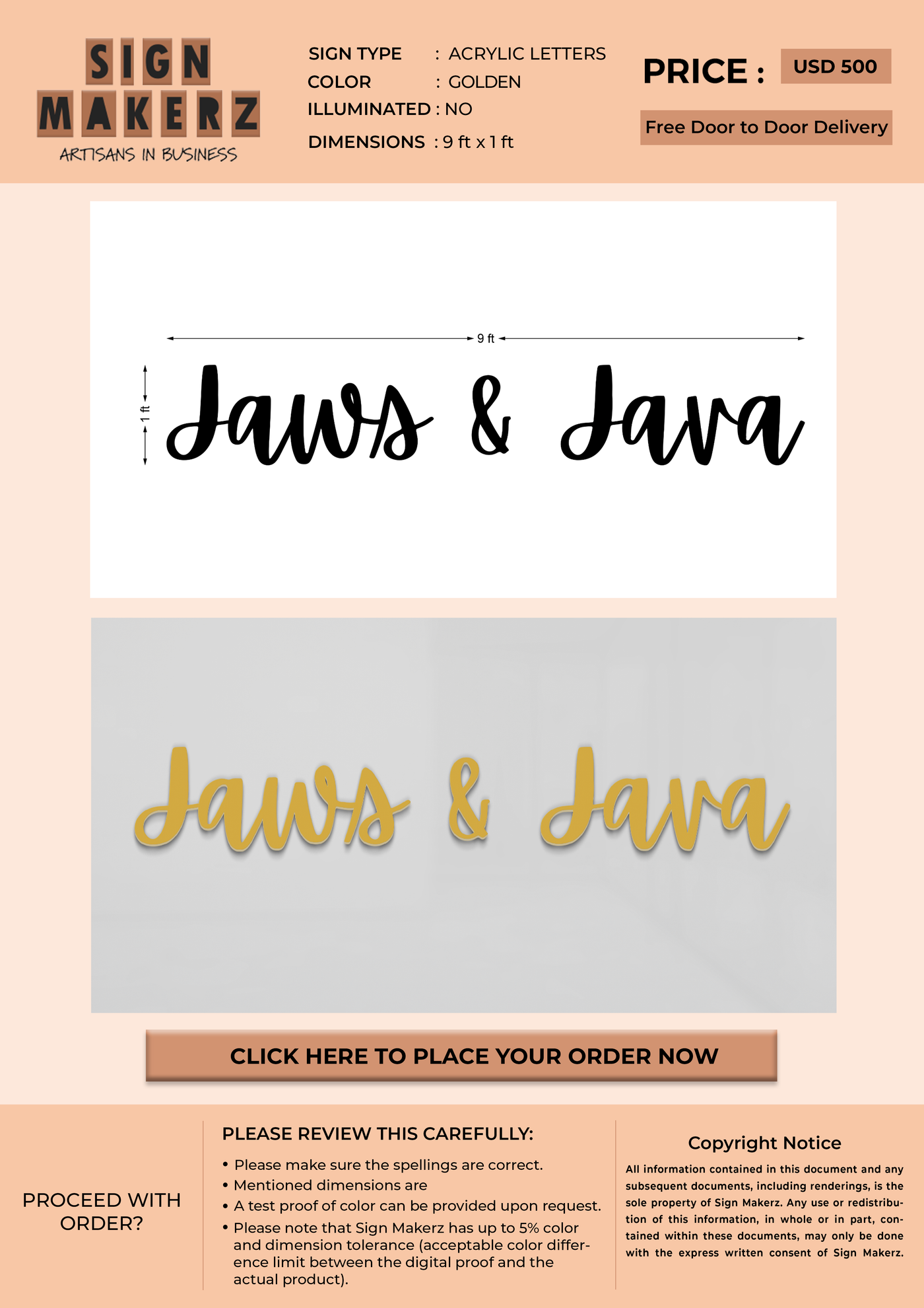 Business signage proposal for Dayna Brink