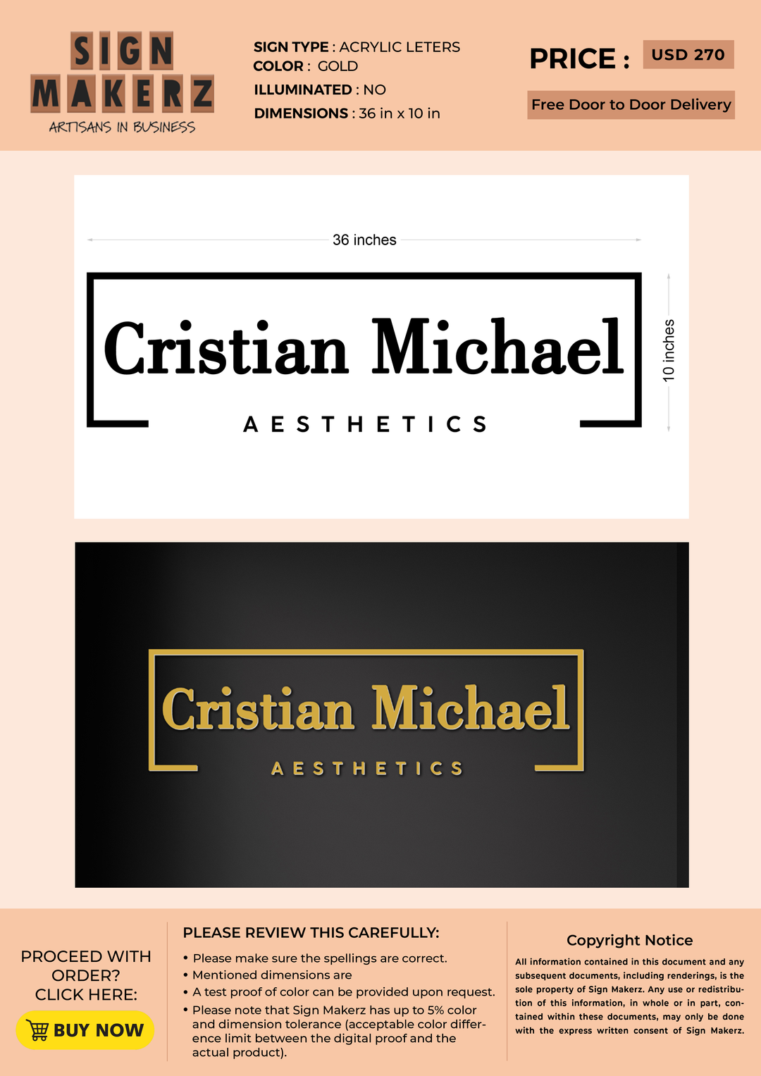 Business signage for AALIYAH WOMACK