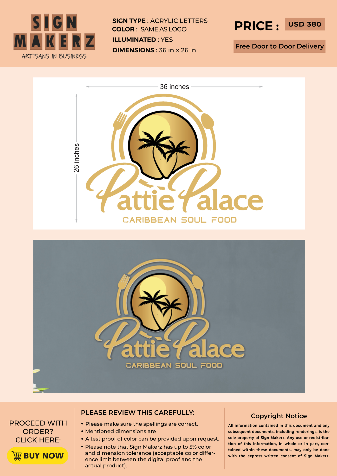 2D Acrylic Sign for Adriana