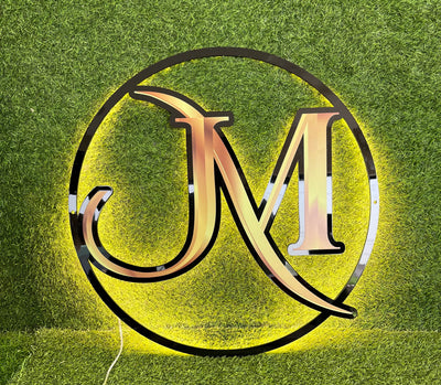 2mm monogram sign with backlit for Monika Madlani