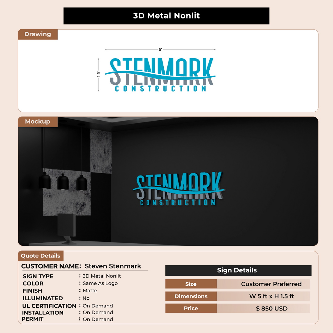 3D Metal Nonlit For Steven Stenmark