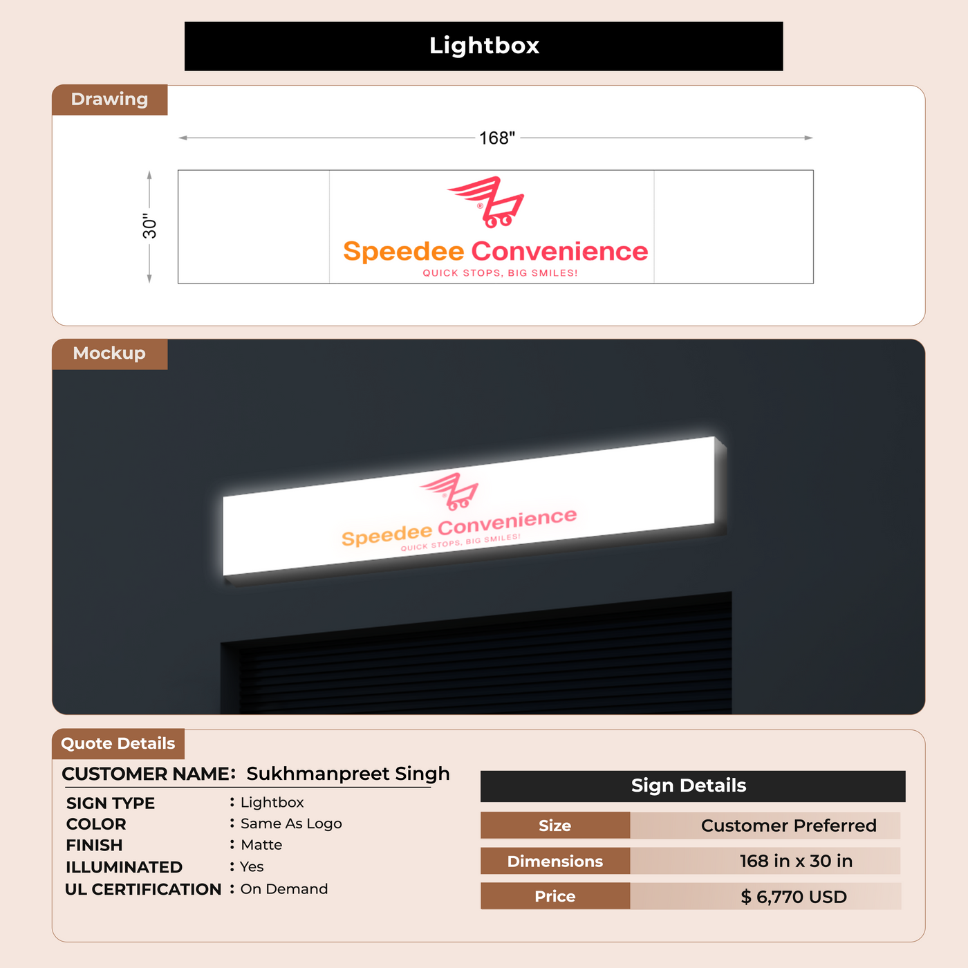 Lightbox Sign for Sukhmanpreet Singh