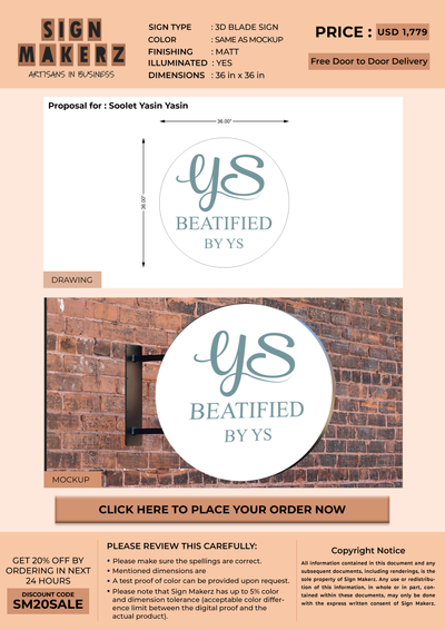 Custom Signs For Soolet Yasin Yasin