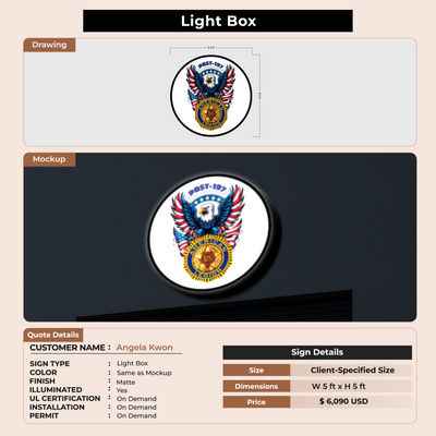 Lightbox Sign For Angela Kwon