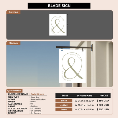 Business Signage for Taylor Brown