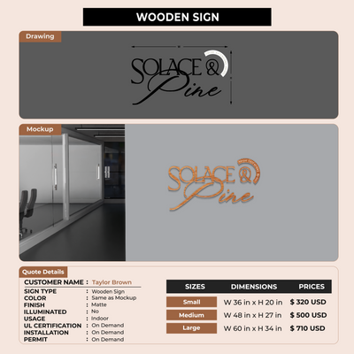 Business Signage for Taylor Brown