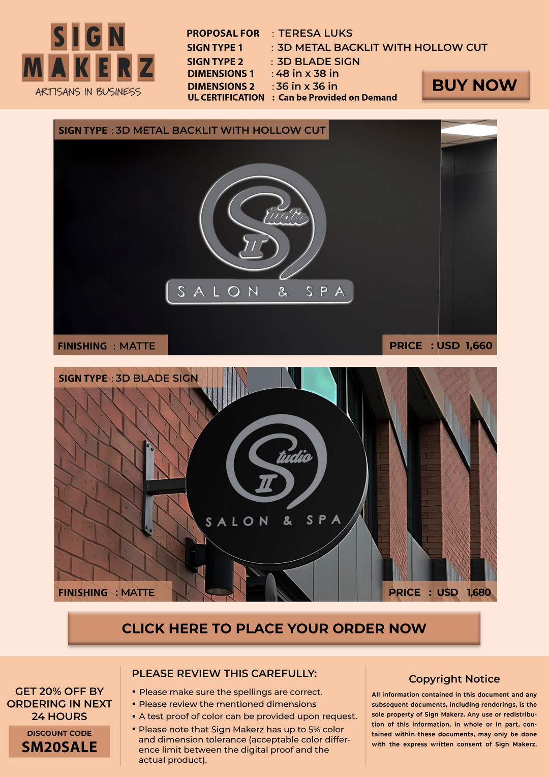 Business Signage for Teresa Luks