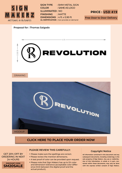 Custom Signs for Thomas Salgado