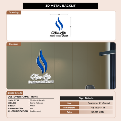 Business signage for Travis