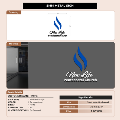 Business signage for Travis