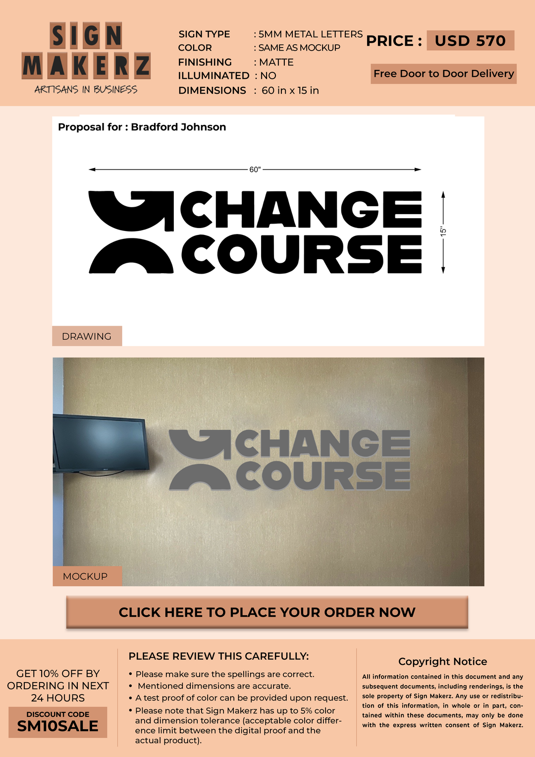 Custom Signs For Bradford Johnson