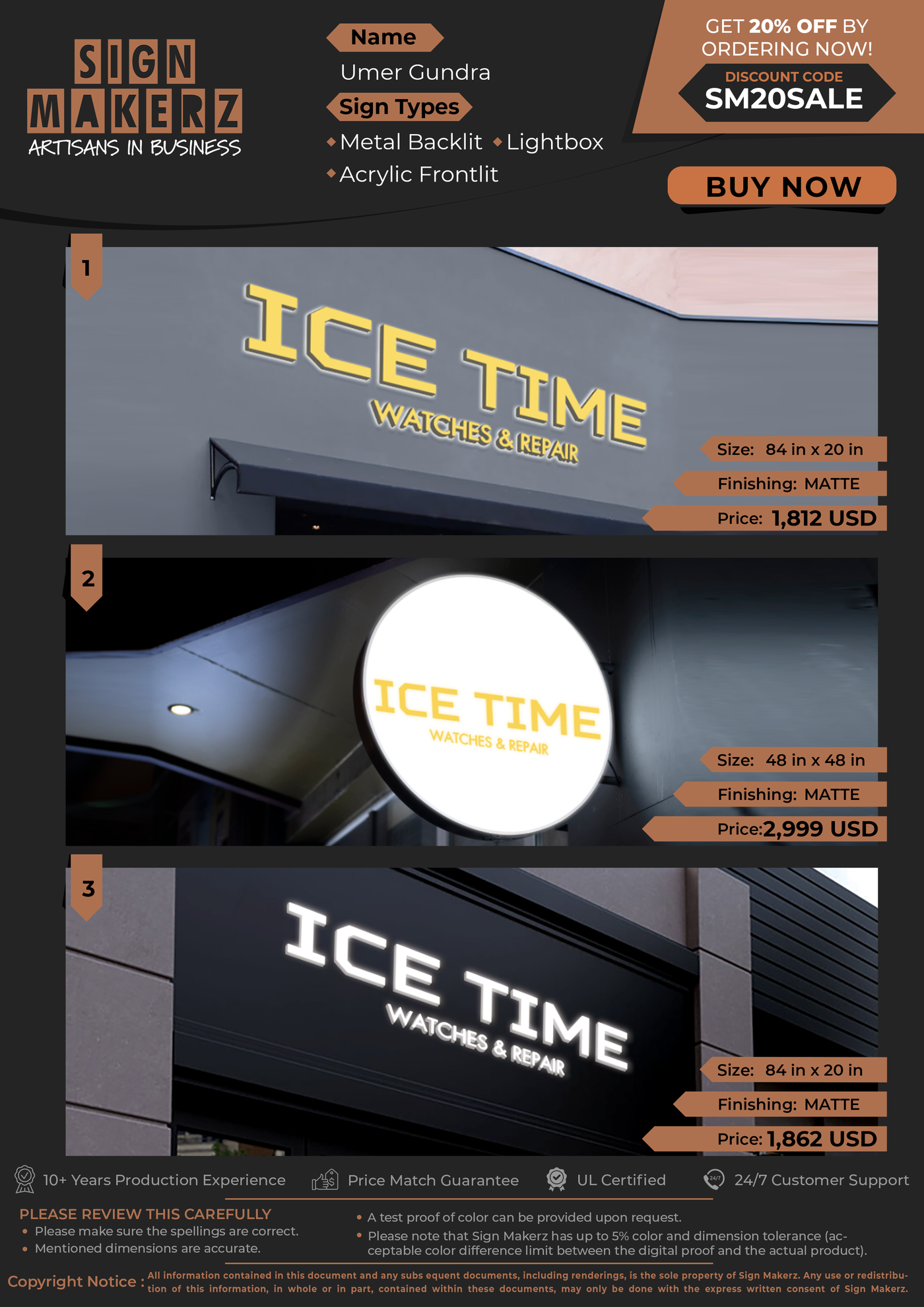Business Signs for Umer Gundra