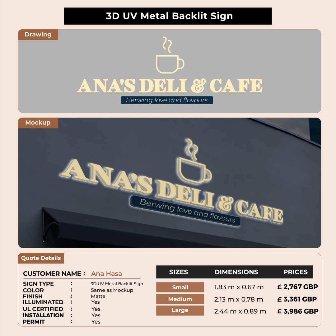 Custom Signs for Ana Hasa