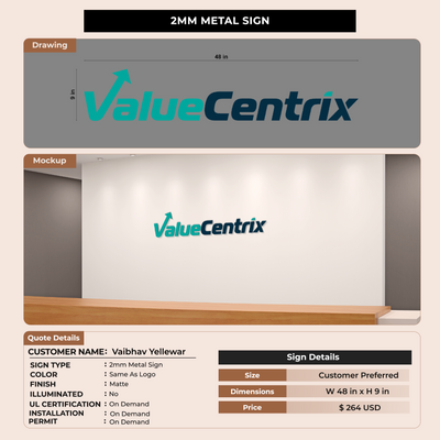 2mm Metal Sign for Vaibhav Yellewar