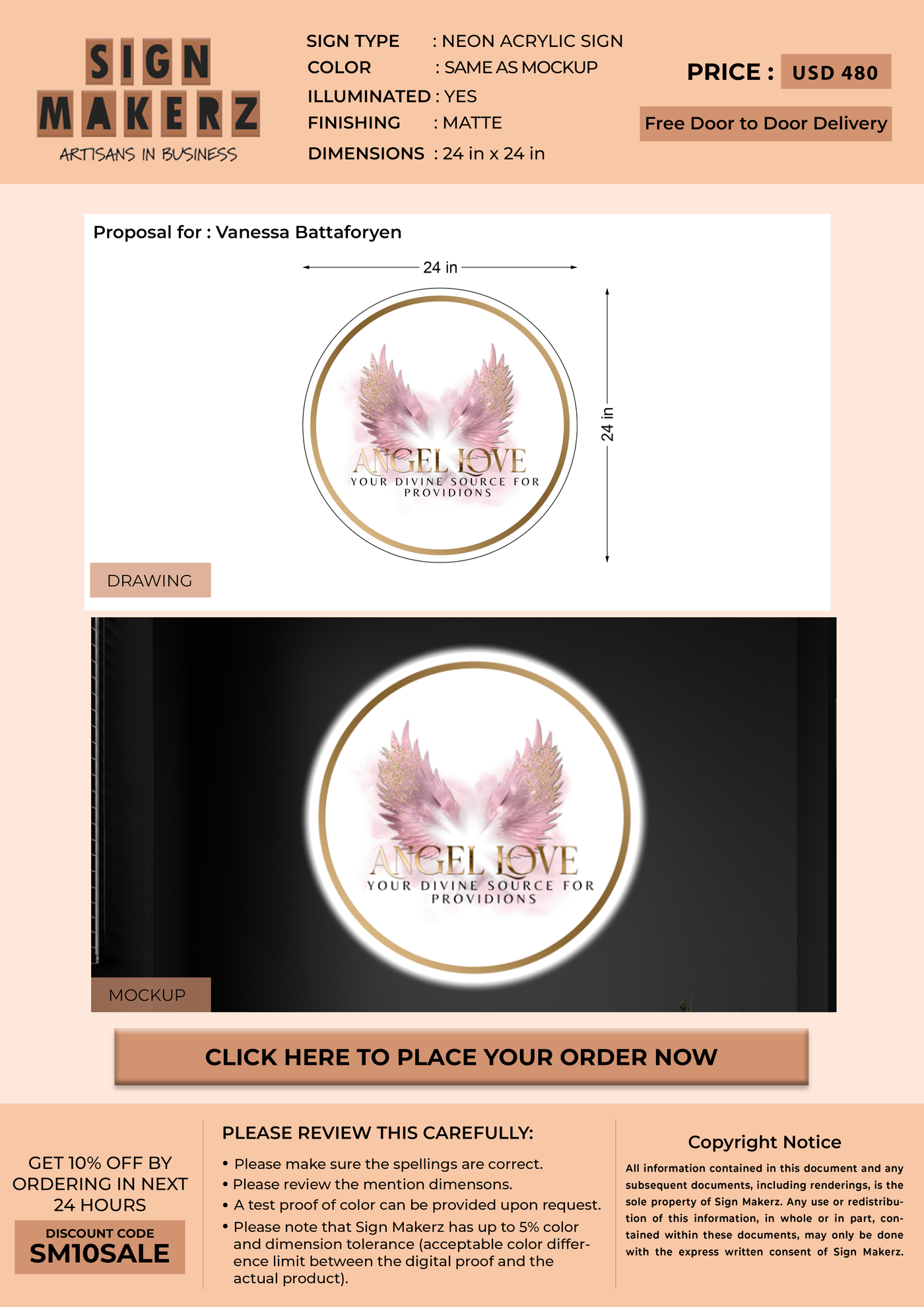 Business signage for Vanessa Battaforyen