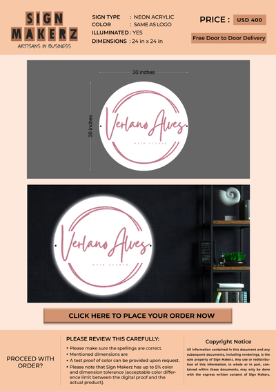 Neon acrylic for Verlano Alves
